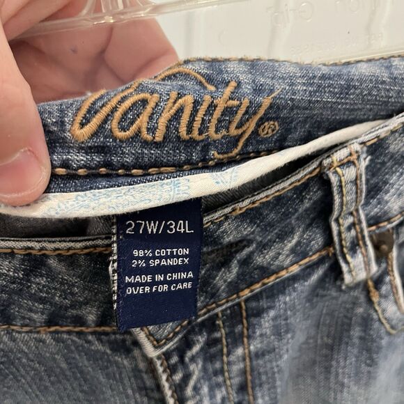 Vanity Jeans Light Wash Womens Size 27WX34L Wide Flare Leg Boot Cut - Picture 7 of 8